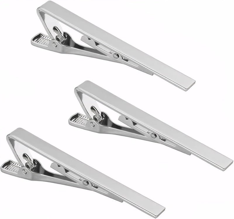 Roctee Tie Clips for Men, 3 Pack Men's Tie Clips Necktie Tie Bars Tie Pins for Men Accessories - Image 1